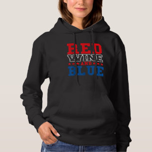 Rotwein und blauer Wein 4. Juli für Weintrinker Hoodie