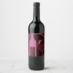 Rotwein und Trauben Weinetikett
