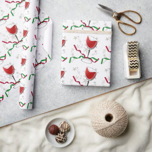 Rotwein-Weihnachten Geschenkpapier
