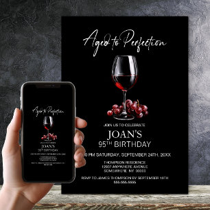 Rotwein zum 95. Geburtstag - gereift bis zur Vollk Einladung