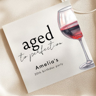 Rotwein zum Geburtstag - gereift bis zur Perfektio Serviette