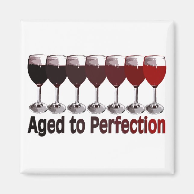 Rotwein zum Geburtstag Magnet (Vorne)