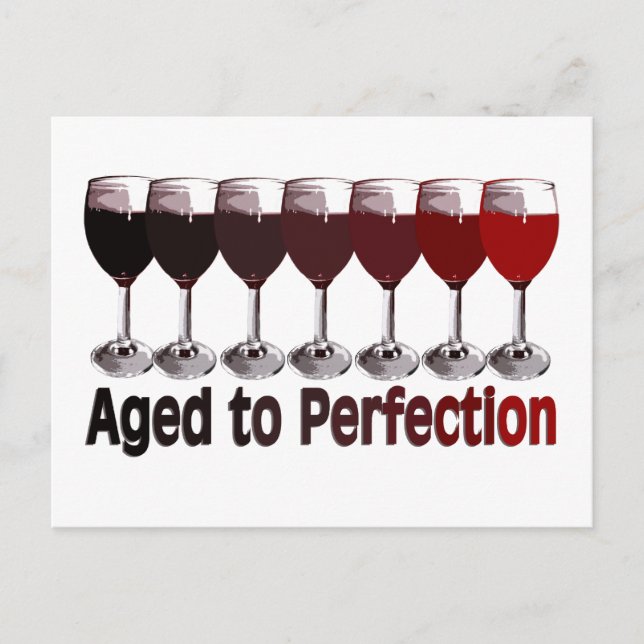 Rotwein zum Geburtstag Postkarte (Vorderseite)