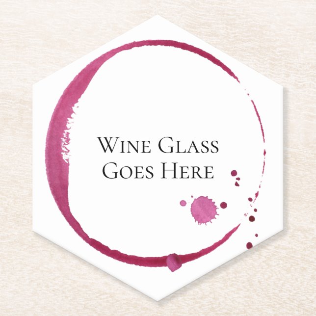 Rotweinfleck & Tropfen Rundpapier Untersetzer Set (Vorderseite)