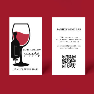 Rotweinglas Bar Weingut QR-Code Visitenkarte