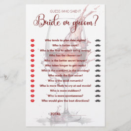 Rotweinglas Brautparty Game