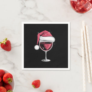 Rotweinglas Weihnachten Lustiges Weihnachten Xmas  Serviette