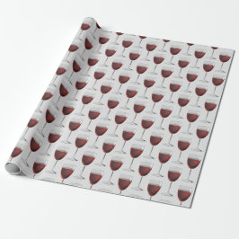 Rotweingläser auf grau geschenkpapier