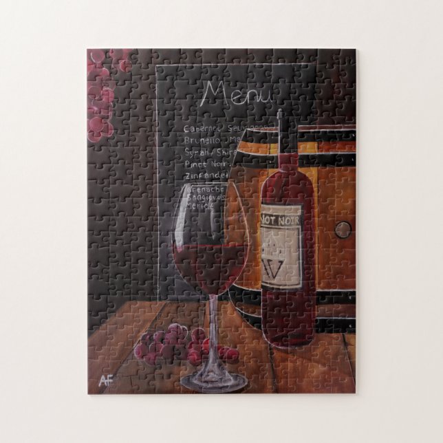 Rotweinmalerei von Alfred Fox Puzzle (Vertikal)