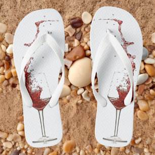 Rotweinspritzer-Glas Hochzeit Weinprobe Flip Flops