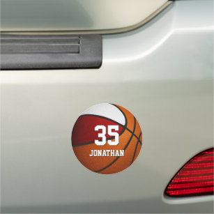 Rotweiße Basketball-Mannschaftsfarben Schließfach  Auto Magnet
