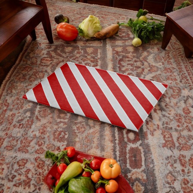 Rotweiße Diagonalstreifen Schneidebrett (Chopping Board)