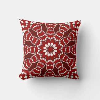 Rotweiße geometrische Blume Dots Cushion Kissen