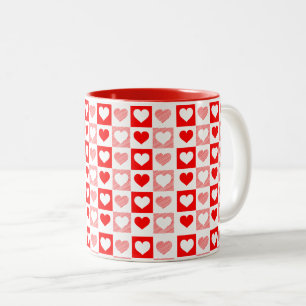 Rotweiße Liebe Herz Valentinstag Zweifarbige Tasse