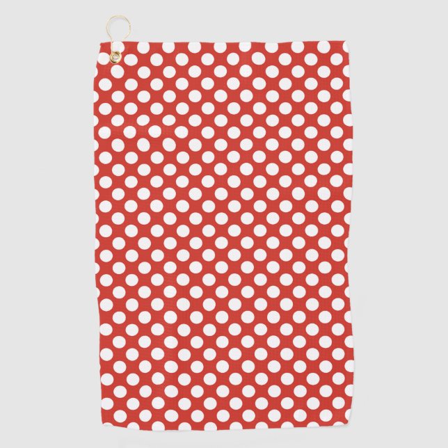 Rotweiße Polka-Dot Golfhandtuch (Vorderseite)