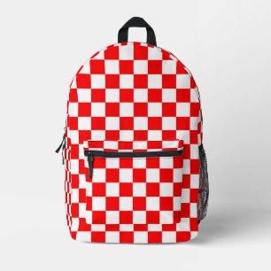 Rotweiße Schachtel-Karo-Muster Bedruckter Rucksack