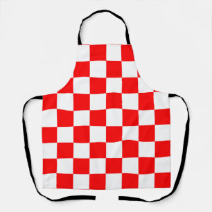 Rotweiße Schachtel-Karo-Muster Schürze