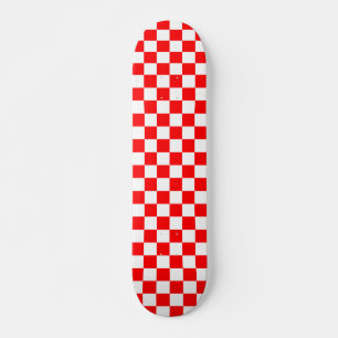Rotweiße Schachtel-Karo-Muster Skateboard