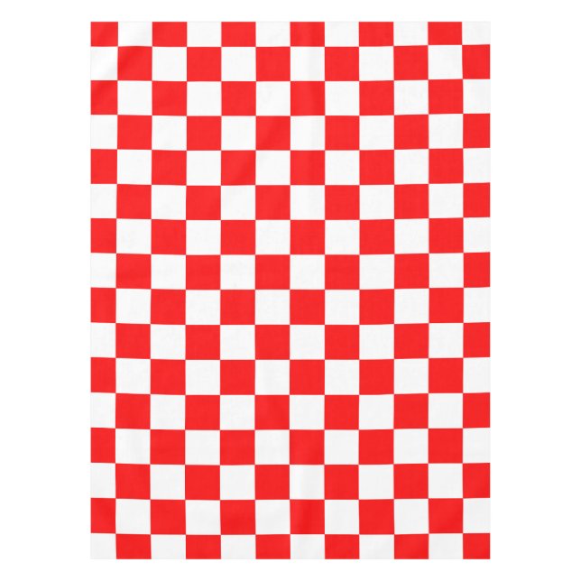 Rotweiße Schachtel-Karo-Muster Tischdecke (Vorderseite)