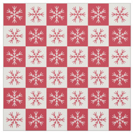 Rotweiße Schneeflocke Prüfmuster Stoff
