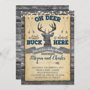 Rotwild-Babyparty-Einladung laden ein Einladung