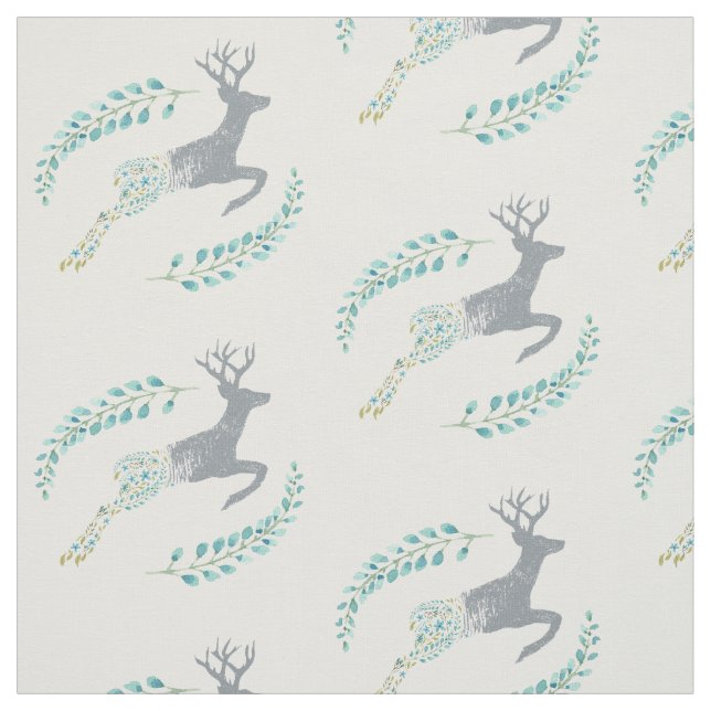Rotwild-Blumengewebe Stoff (Muster)