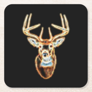 Rotwild-digitaler Energie-Hauptgeist Rechteckiger Pappuntersetzer