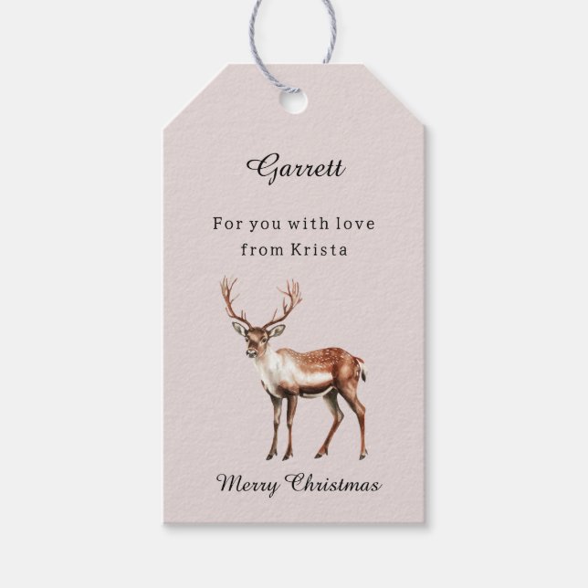 Rotwild-Elch-Weihnachten Geschenkanhänger (Vorderseite)