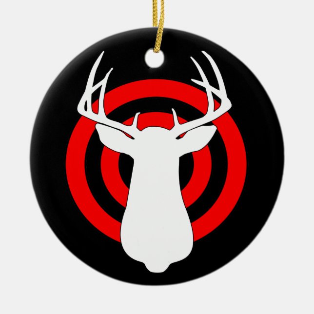 Rotwild-Geweih-Bullauge Keramikornament (Vorne)