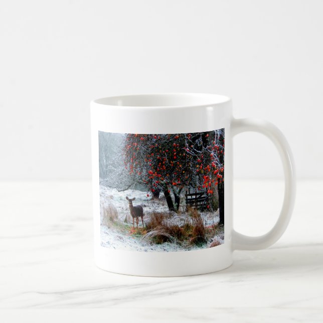 Rotwild im Winter Tasse (Rechts)