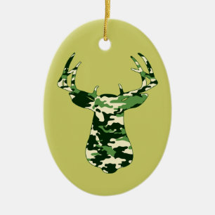 Rotwild-Jagd-Camouflage-Dollar Keramikornament