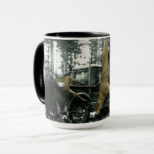 ROTWILD-JAGD-JÄGER-VINTAGE FOTOGRAFIE COLORSPLASH TASSE