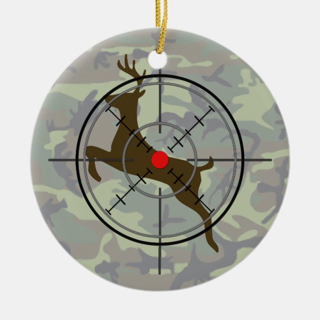 Rotwild-Jagd-Tarnungs-Weihnachtsverzierung Keramik Ornament (Vorne)