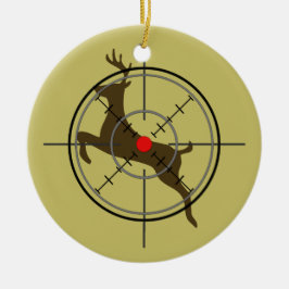 Rotwild-Jagd-Weihnachtsverzierung Keramikornament