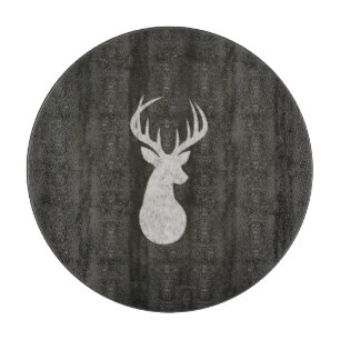 Rotwild mit dem Geweih-Kreide-Zeichnen Schneidebrett