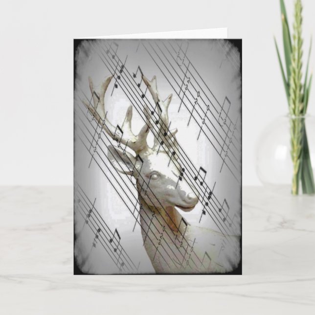 Rotwild mit musikalischen Anmerkungen Dankeskarte (Vorderseite)