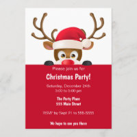 Rotwild scherzt WeihnachtsParty Einladung