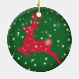 Rotwild, Schneeflocke-Verzierung Keramik Ornament