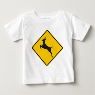 Rotwild-Überfahrt-Landstraßen-Zeichen Baby T-shirt