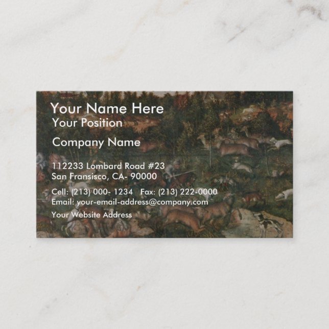 Rotwild-und Eber-Jagd durch Cranach D. Ä. Lucas Visitenkarte (Vorderseite)