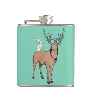 Rotwild-und Kaninchen-Flasche Flachmann