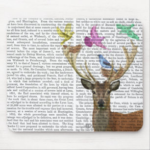Rotwild-und Vogel-Nest-Pastellfarben Mousepad