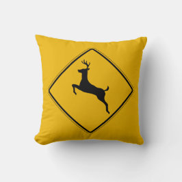 Rotwild-Verkehr, handelt Warnzeichen, USA Kissen