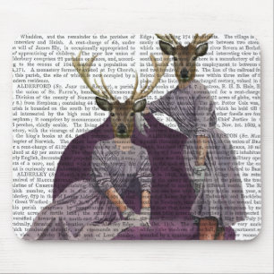 Rotwild-Zwillinge in Lila Mousepad