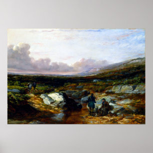 Rotwildjagd in Schottland - Vorbereitung Tait 1851 Poster