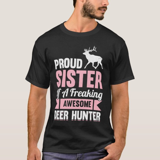 Rotwildjäger Jagdsaison Jäger Schwester T-Shirt (Vorderseite)