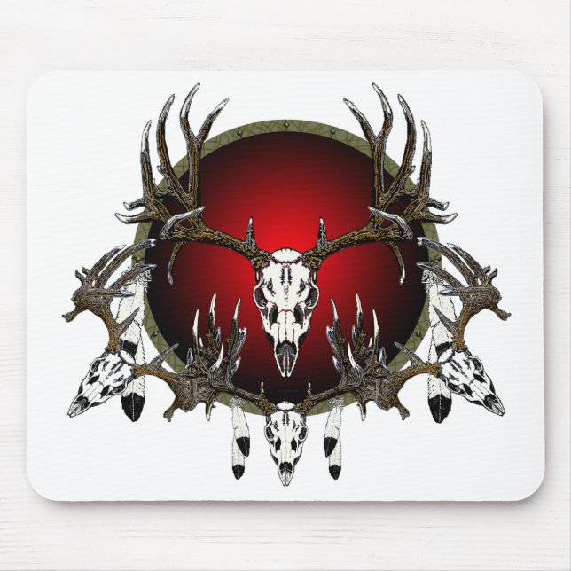 Rotwildschädel Mousepad (Vorne)