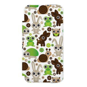 Rotwildschildkrötehäschen-Tiertapete Incipio Watson™ iPhone 5 Geldbörsen Hülle