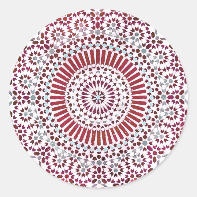 Rotwurzelmosaik Runder Aufkleber (Vorderseite)