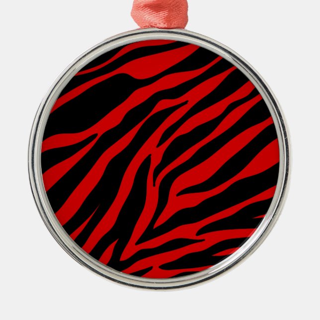 Rotzebra Silbernes Ornament (Vorne)